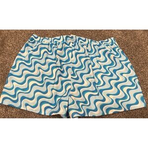 NWT Wild Fable Womens 2XL Board Swim Shorts Multi Blue Swirl Wave Print Unlined